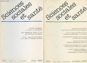 Bild des Verkufers fr Sciences sociales et sant n2, 3-4 (2 volumes) Vol. VI- Juin-Novembre 1988-Sommaires: Maladies hrditaires et respect de la personne- Suivi mdical des enfants conus par insmination artificielle- Sant: Rapports entre sciences de la nature et sciences zum Verkauf von Le-Livre