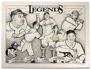 Negro League Legends. [limited edition print autographed by 5 New York Cubans players]