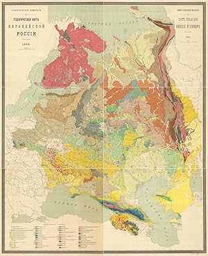 Imagen del vendedor de Carte Geologique de la Russie a la venta por Sergio Trippini