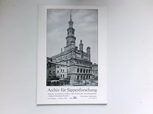 Seller image for Archiv fr Sippenforschung und alle verwandten Gebiete : 32. Jahrgang. Heft 21, 1966. for sale by Antiquariat Buchhandel Daniel Viertel