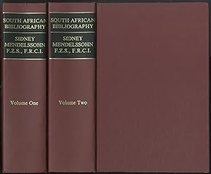 Image du vendeur pour Mendelssohn's South African Bibliography: Being the Catalogue Raisonee of the Mendelssohn Library of Works relating to South Africa, including the Full Titles of the Books, with Synoptical, Biographical, Critical, and Bibliographical Notes on the Volumes and their Authors. Together with Notices of a large number of Important Works not as yet included in the Collection, based on Information gather by the Author in the Course of Researches in many Libraries, and during a Residence in South Africa extending over the greater part of a Quarter of a Century, together with a Bibliography of South African Periodical Literature, and of Articles on South African Subjects in Periodical Literature throughout the World. Also a Complete List of the British Parliamentary Blue-Books on South Africa, A Cartography of South Africa, &c., &c., &c. Two Volumes mis en vente par Between the Covers-Rare Books, Inc. ABAA