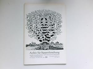 Seller image for Archiv fr Sippenforschung und alle verwandten Gebiete : 29. Jahrgang. Heft 12, 1963. for sale by Antiquariat Buchhandel Daniel Viertel
