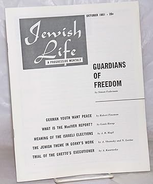 Bild des Verkufers fr Jewish Life [1951, Oct, Vol. 5, No. 12 (60)] zum Verkauf von Bolerium Books Inc.