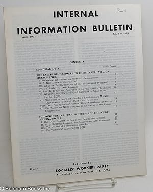 Internal Information Bulletin, Apr 1973, No. 1