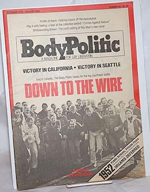 Immagine del venditore per The Body Politic: a magazine for gay liberation; #49, December 1978/January, 1979; Down to the Wire venduto da Bolerium Books Inc.