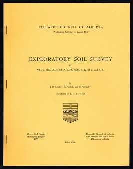 Seller image for Exploratory Soil Survey of Alberta Map Sheets 84-D (north half), 84-E, 84-F, and 84-G. - for sale by Libresso Antiquariat, Jens Hagedorn