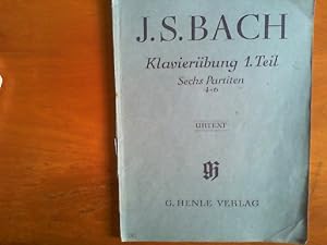 Immagine del venditore per Klavierbung 1. Teil: Partiten 4 - 6. Nach dem Originaldruck von 1731 herausgegeben von Rudolf Steglich. Fingersatz von Walther Lampe. venduto da Buch-Galerie Silvia Umla