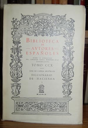 Seller image for DICCIONARIO DE HACIENDA. Tomo Primero. Edicin y estudio preliminar de D. Angel de Huarte y Jauregui for sale by Fbula Libros (Librera Jimnez-Bravo)
