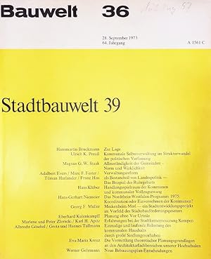 Bauwelt 36/1973. Stadtbauwelt 39.