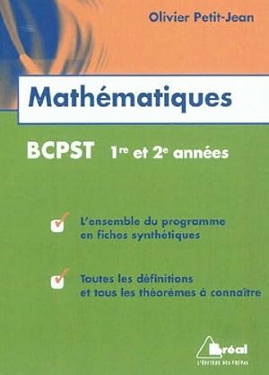 Mathématiques BCPST Première et Deuxième Annee