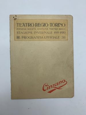Programma dello spettacolo Sigfrido. Teatro Regio Torino.Stagione invernale 1919-1920. Programma ...
