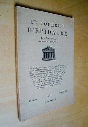 Le courrier d'Epidaure revue médico-littéraire 1ère année n°2 Février