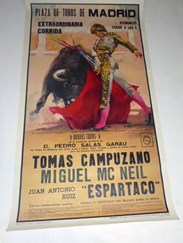 Plaza de Toros Madrid. First edition of the poster.