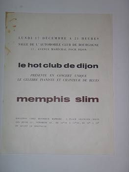Le hot club de dijon présents en concert unique le célèbre pianiste et chanter de Blues memphis s...