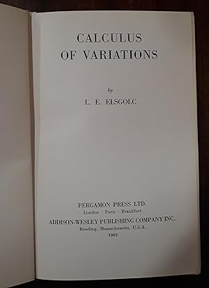 Imagen del vendedor de Calculus of Variations a la venta por Domiduca Libreros
