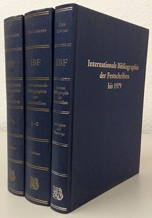 Image du vendeur pour Internationale Bibliographie der Festschriften von den Anfngen bis 1979 mit Sachregister. - International bibliography of Festschriften from the beginnings until 1979 with subject-index. 2., erweiterte Auflage. 3 Bnde. mis en vente par Buch & Consult Ulrich Keip