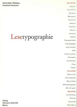 Immagine del venditore per Lesetypographie. venduto da ANTIQUARIAT MATTHIAS LOIDL