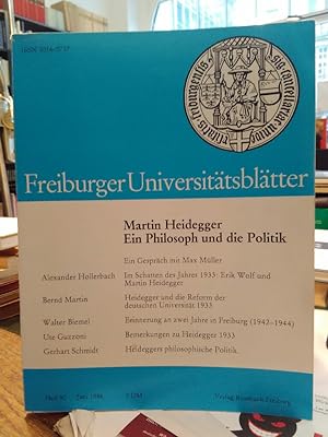 Immagine del venditore per Martin Heidegger - Ein Philosoph und die Politik. Ein Gesprch mit Max Mller. venduto da Antiquariat Thomas Nonnenmacher