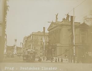 Foto Praha Prag, Gesamtansicht, Deutsches Theater, Straßenbahn