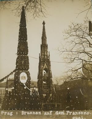 Foto Praha Prag Tschechien, Brunnen auf dem Franzensquai