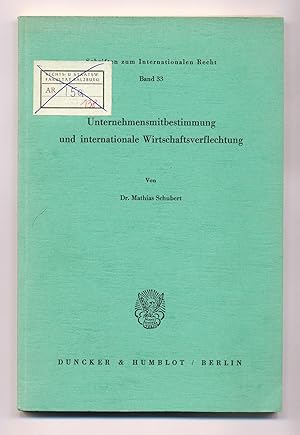 Seller image for Unternehmensmitbestimmung und internationale Wirtschaftsverflechtung. for sale by avelibro OHG