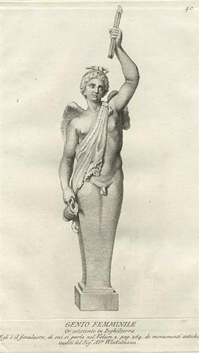 Das weibliche Genie, Antike Statue , Das weibliche Genie. - Antike. - "Genio Femminile"
