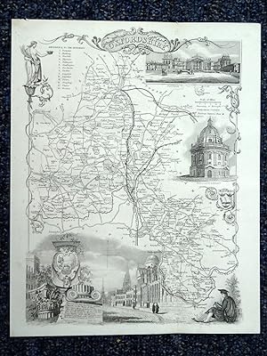OXFORDSHIRE. c1850, 11 x 8.5 Inch County Map.
