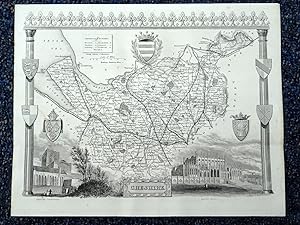 CHESHIRE. c1850, 11 x 8.5 Inch County Map.