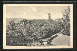 Ansichtskarte Hagen i. W., Partie am Bismarckturm