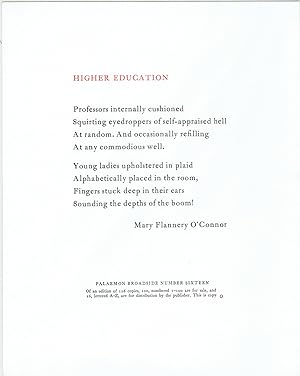 Seller image for Higher Education (Lettered copy) for sale by Eureka Books