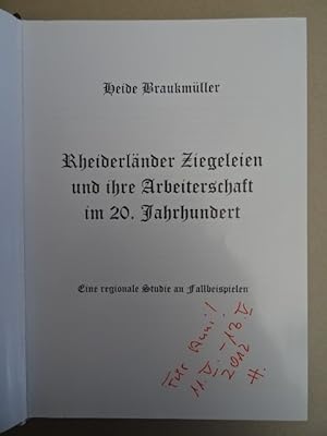 Rheiderländer Ziegeleien und ihre Arbeiterschaft im 20. Jahrhundert. Eine regionale Studie an Fal...