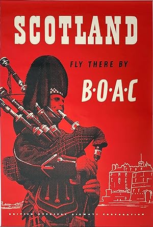 Original Vintage Poster: Scotland, Fly there by B.O.A.C. (1950's)