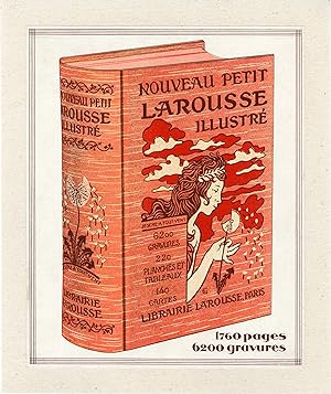 "NOUVEAU PETIT LAROUSSE ILLUSTRÉ 1932" Affichette originale entoilée Eugène GRASSET