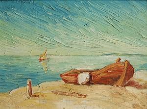 Expressionist, Boot am Strand, signiert v.1946