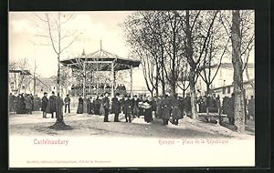 Carte postale Castelnaudary, Kiosque, Place de la République