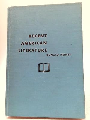 Seller image for Recent American Literature for sale by World of Rare Books