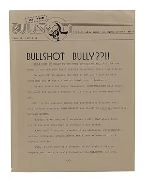 Bullshot Bully  !! [Los Angeles Gay Bar Flier]