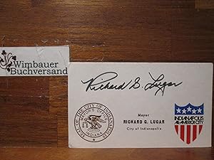 Seller image for Original Autograph Richard Lugar (1932-2019) US Senator Indiana /// Autogramm Autograph signiert signed signee for sale by Antiquariat im Kaiserviertel | Wimbauer Buchversand