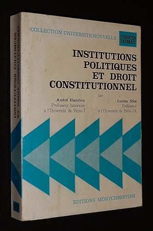 Image du vendeur pour Institutions politiques et droit constitutionnel mis en vente par Abraxas-libris