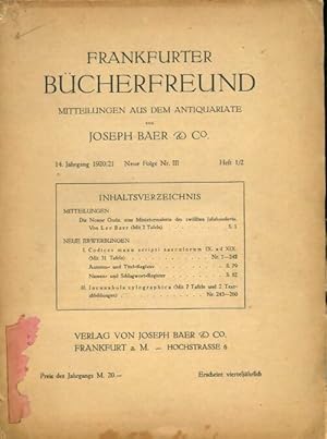 Frankfurter b cherfreund 1920 n 3 - Collectif