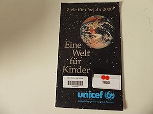 Bild des Verkufers fr Eine Welt fr Kinder. Ziele fr das Jahr 2000. Landkarte fr Kinder zum Verkauf von Deichkieker Bcherkiste