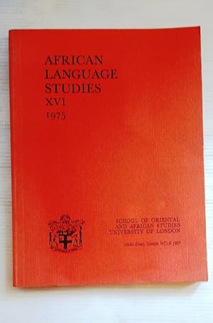 African Language Studies, XVI 1975