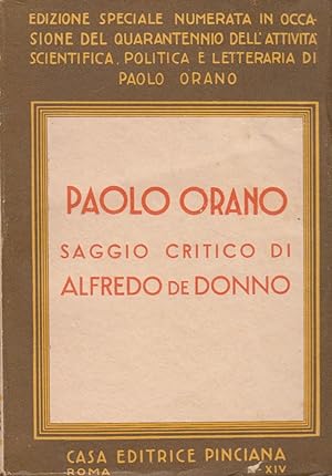 Imagen del vendedor de Paolo Orano a la venta por Arca dei libri di Lorenzo Casi