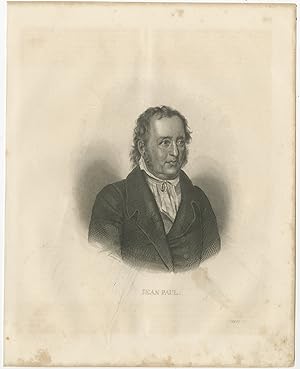 Antique Portrait of Jeal Paul Friedrich Richter by Hoffmann (1847)