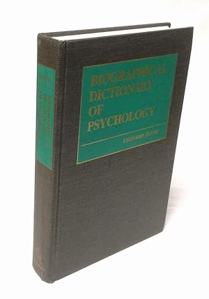 Bild des Verkufers fr Biographical Dictionary of Psychology. zum Verkauf von Antiquariat Dennis R. Plummer