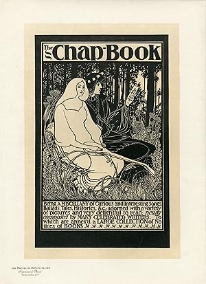 "THE CHAP-BOOK" Litho originale entoilée de Wiliam H. BRADLEY de 1895 / Imp. CHAIX Paris
