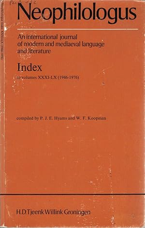 Bild des Verkufers fr Index to volumes XXXI-LX (1946-1976) zum Verkauf von Biblioteca di Babele