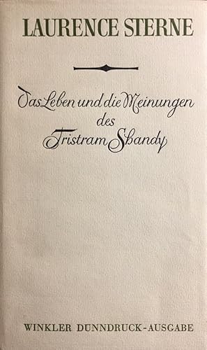 Das Leben und die Meinungen des Tristram Shandy. Dünndruck-Bibliothek der Weltliteratur.