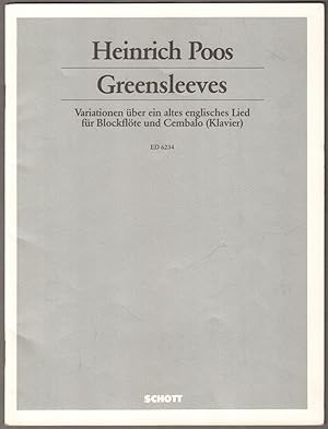 Seller image for Greensleeves. Variationen ber ein altes englisches Lied fr Blockflte und Cembalo (Klavier). for sale by Antiquariat Neue Kritik