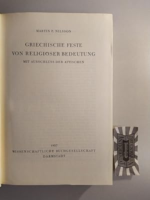 Bild des Verkufers fr Griechische Feste von religiser Bedeutung mit Ausschluss der attischen. zum Verkauf von Druckwaren Antiquariat